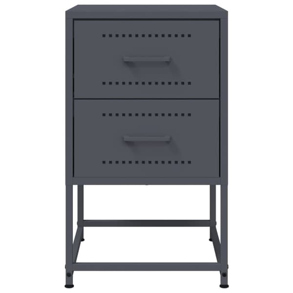 vidaXL Yöpöydät 2 kpl antrasiitti 36x39x60,5 cm teräs