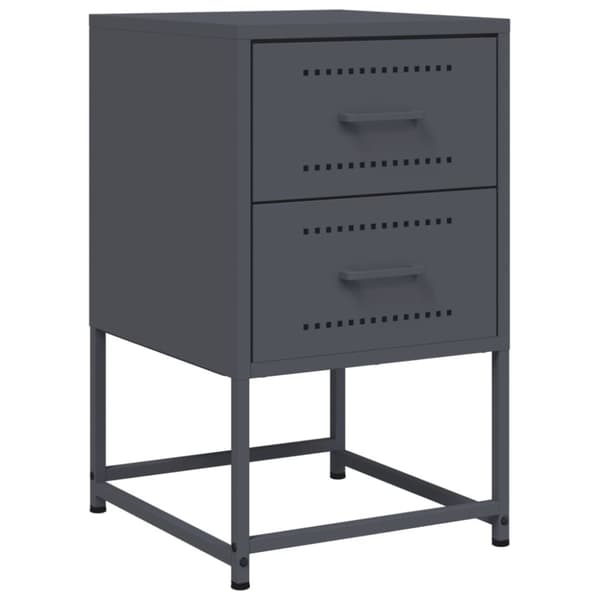 vidaXL Yöpöydät 2 kpl antrasiitti 36x39x60,5 cm teräs