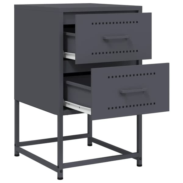 vidaXL Yöpöydät 2 kpl antrasiitti 36x39x60,5 cm teräs
