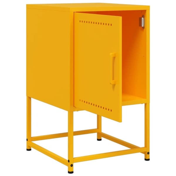 vidaXL sengebord 36x39x60,5 cm stål sennepsgul