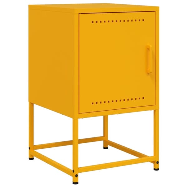 vidaXL sengeborde 2 stk. 36x39x60,5 cm stål sennepsgul