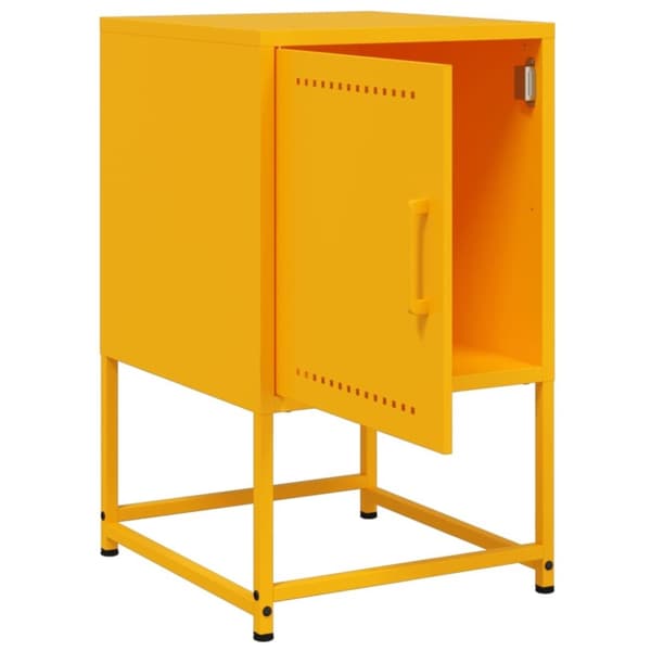 vidaXL sengeborde 2 stk. 36x39x60,5 cm stål sennepsgul