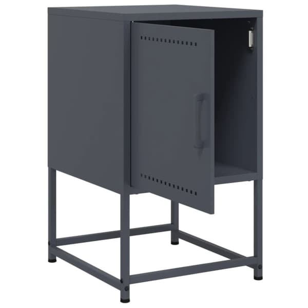 vidaXL Nattbord 2 stk antrasitt 36x39x60,5 cm stål