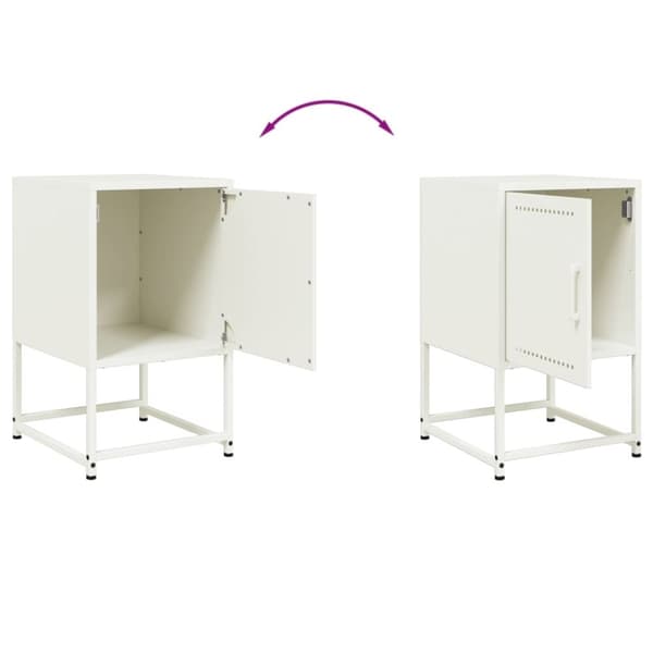 vidaXL sengebord 36x39x60,5 cm stål hvid