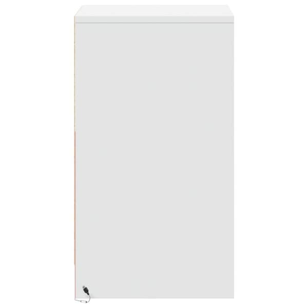 vidaXL Nattbord med LED hvit konstruert tre
