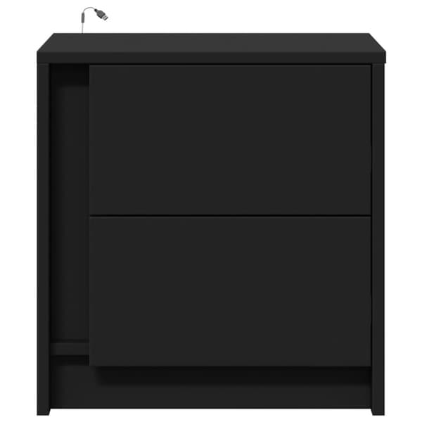 vidaXL Sängbord med LED-lampor 2 st svart konstruerat trä