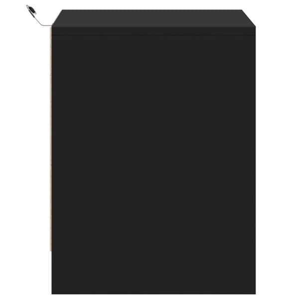 vidaXL Sängbord med LED-lampor 2 st svart konstruerat trä