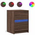 Miniatyrbillede 1 af 11: vidaXL sengeborde 2 stk. med LED-lys konstrueret træ brun egetræsfarve