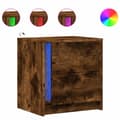 Miniatyrbilde 3 av 11: vidaXL Nattbord med LED 2 stk røkt eik konstruert tre