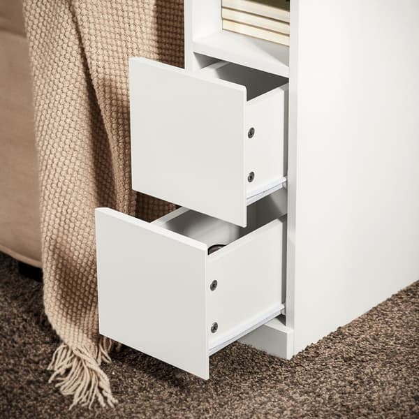 SoBuy Sidobord Förvaringsbord Soffbord Cafébord Vit FBT149-WN