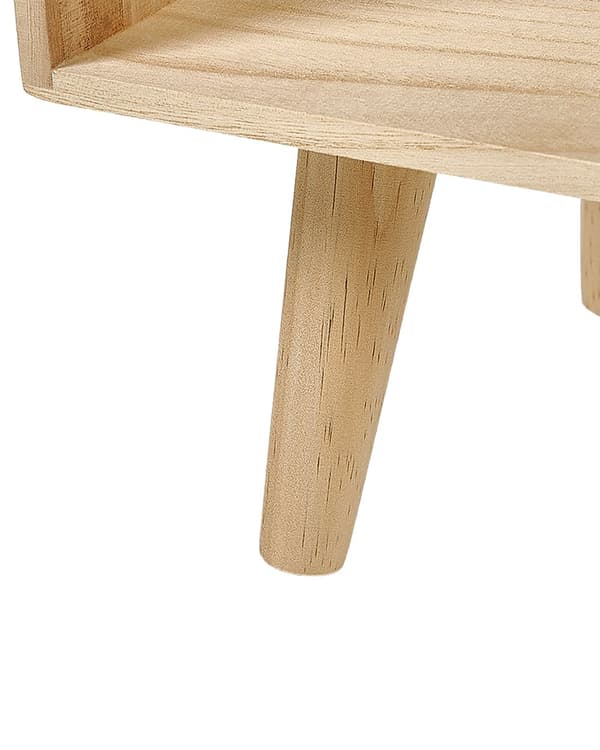 Yöpöytä vaalea puu kahdella laatikolla hyllyllä 40 x 25 x 46 cm lastenhuoneeseen eläinkuvio moderni tyyli