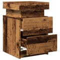 Miniatyrbillede 7 af 11: vidaXL sengebord 35x39x55 cm LED-lys konstrueret træ gammelt trælook