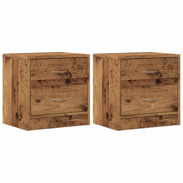 vidaXL Yöpöydät 2 kpl vanha puu 40x30x40 cm lastulevy