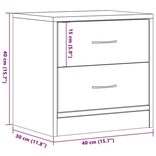vidaXL Yöpöydät 2 kpl vanha puu 40x30x40 cm lastulevy