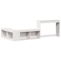Miniatyrbilde 4 av 10: vidaXL Nattbord med skrivebord hvit 232x122x75 cm heltre furu
