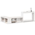 Miniatyrbilde 1 av 10: vidaXL Nattbord med skrivebord hvit 232x122x75 cm heltre furu