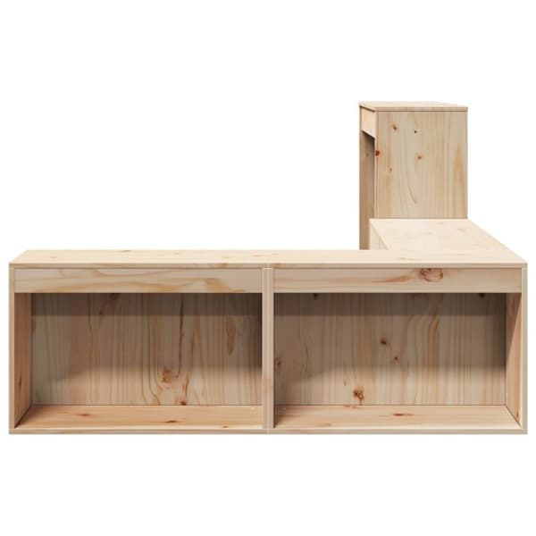 vidaXL sengebord med skrivebord 232x122x75 cm massivt fyrretræ