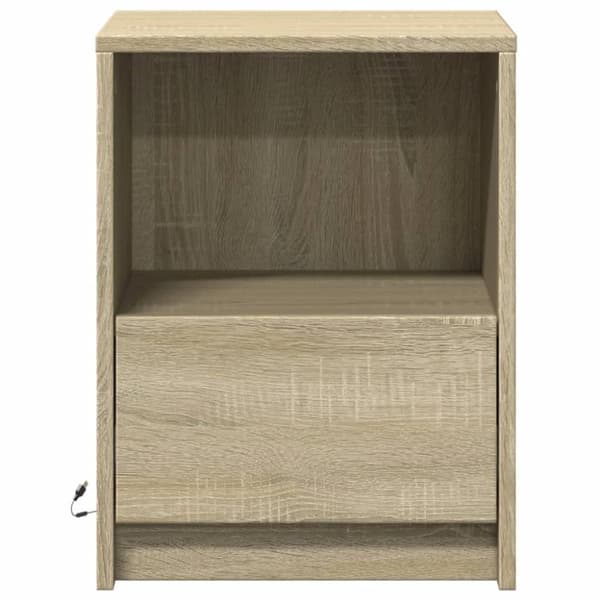 vidaXL Sängbord med LED-lampor sonoma-ek konstruerat trä