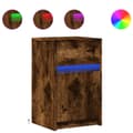 Miniatyrbild 3 av 11: vidaXL Sängbord med LED-lampor 2 st rökfärgad ek konstruerat trä
