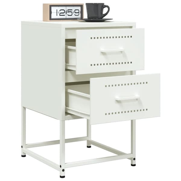 vidaXL Sängbord 2 st vit 36x39x60,5 cm stål