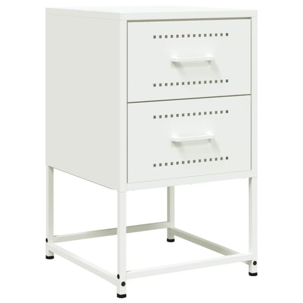 vidaXL Sängbord 2 st vit 36x39x60,5 cm stål
