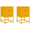 Miniatyrbillede 3 af 11: vidaXL sengeborde 2 stk. 36x39x60,5 cm stål sennepsgul