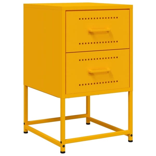 vidaXL sengeborde 2 stk. 36x39x60,5 cm stål sennepsgul