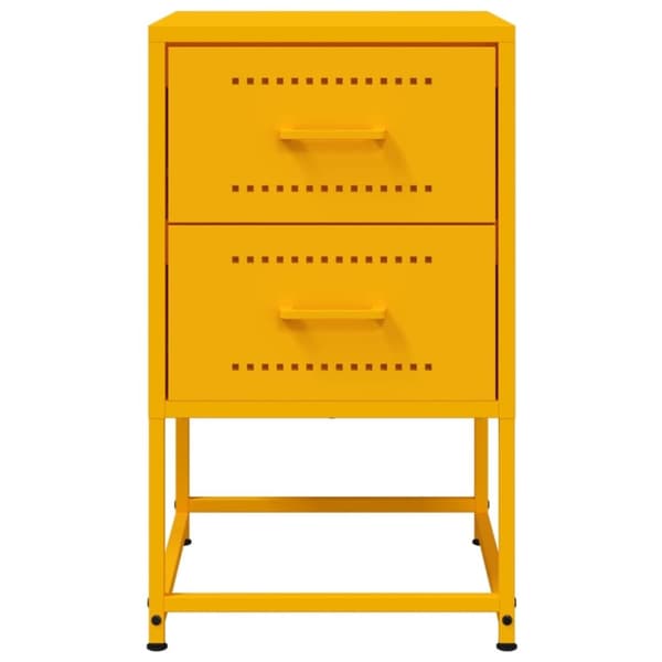 vidaXL sengeborde 2 stk. 36x39x60,5 cm stål sennepsgul