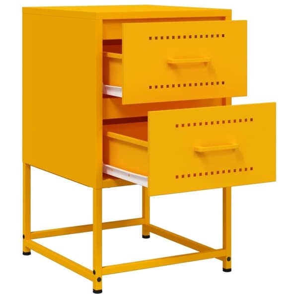 vidaXL sengeborde 2 stk. 36x39x60,5 cm stål sennepsgul