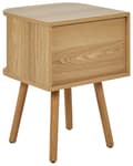 Miniatyrbillede 6 af 10: Sengebord soveværelsesbord lyst træ MDF træben skydedøre soveværelse