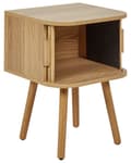 Miniatyrbillede 7 af 10: Sengebord soveværelsesbord lyst træ MDF træben skydedøre soveværelse