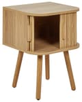 Miniatyrbillede 8 af 10: Sengebord soveværelsesbord lyst træ MDF træben skydedøre soveværelse