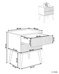 Miniatyrbilde 3 av 11: Sengebord i Lyst Tre Furu med 2 Oppbevaringsskuffer Skandinavisk Moderne Design Soverom