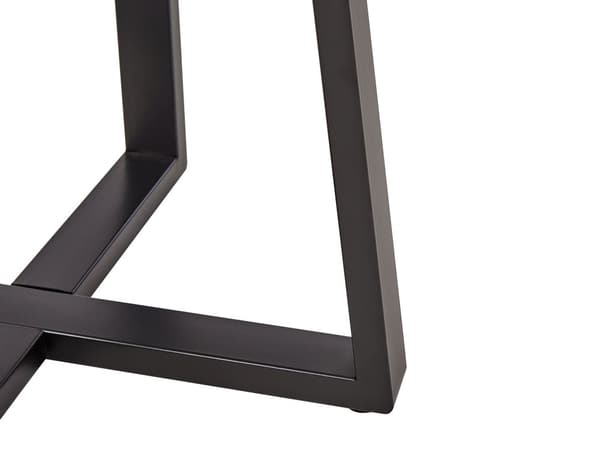 Sidebord Svart med Hvit Keramisk topp Metallramme Rund Marmoreffekt Moderne