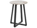 Miniatyrbilde 1 av 6: Sidebord Svart med Hvit Keramisk topp Metallramme Rund Marmoreffekt Moderne