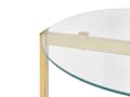 Miniatyrbillede 4 af 6: Sidebord Guld Mørkt træ ø 50 cm Rund form Glasplade Metalstel Hylde Moderne design Lille bord Stue