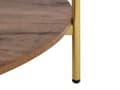 Miniatyrbillede 5 af 6: Sidebord Guld Mørkt træ ø 50 cm Rund form Glasplade Metalstel Hylde Moderne design Lille bord Stue