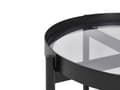 Miniatyrbillede 4 af 6: Sidebord sort med glasplade lyst træ metalstel rund hylde Wienerflette Moderne stil