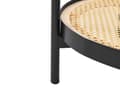 Miniatyrbillede 5 af 6: Sidebord sort med glasplade lyst træ metalstel rund hylde Wienerflette Moderne stil