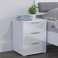 Miniatyrbild 3 av 4: Vicco sängbord nattduksbord sängbord byrå 3 lådor blank vit byrå