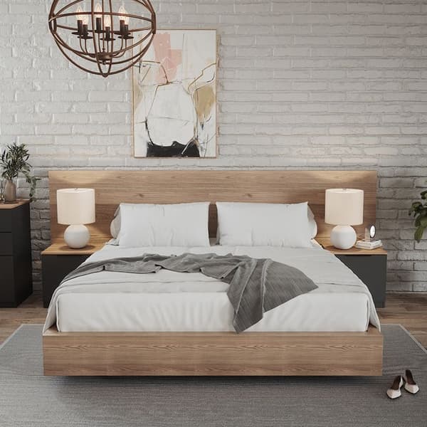 Vicco Betti sängbord, antracit, 50 x 50 cm Set om 2