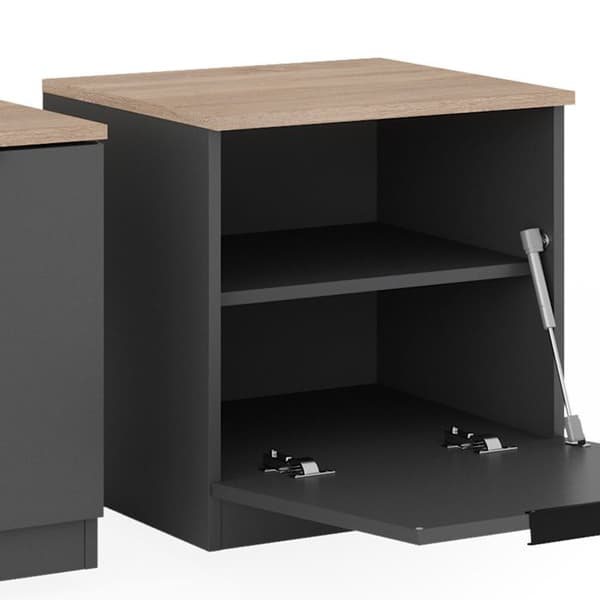 Vicco Betti sängbord, antracit, 50 x 50 cm Set om 2