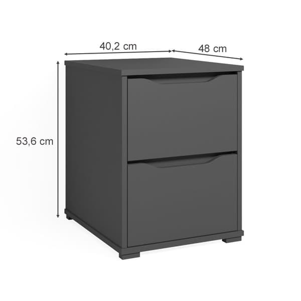 Vicco Ruben sängbord, antracit, 40,2 x 53,6 cm