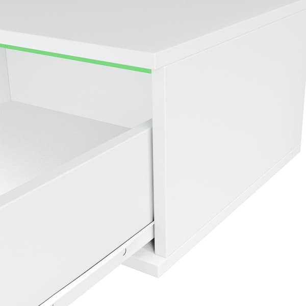 Vicco Samira sängbord, Vit, 49 x 23 cm med LED-belysning