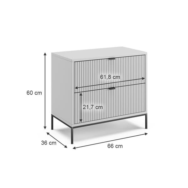 Vicco Eliza sängbord, grått, 66 x 60 cm Set om 2