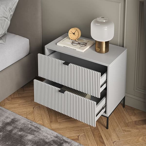 Vicco Eliza sängbord, grått, 66 x 60 cm Set om 2