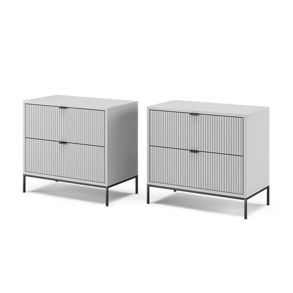 Vicco Eliza sängbord, grått, 66 x 60 cm Set om 2