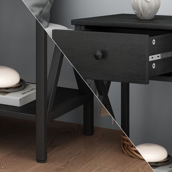 Keno sängbord, 40 x 55 cm Set om 2, Svart, Vicco