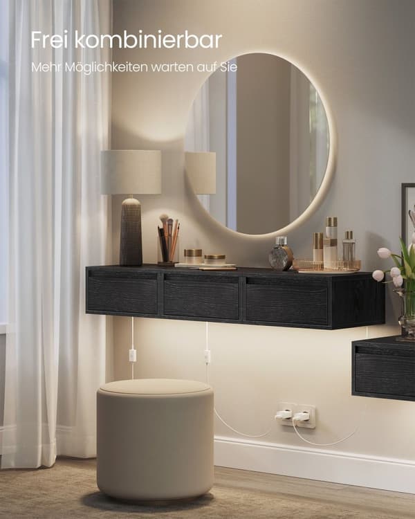 Rootz Ebony Black Flytande låda - Väggmonterad hylla - Träförvaring - Träspånskiva, MDF - Max belastning 50 kg - 35 cm x 40 cm x 18 cm