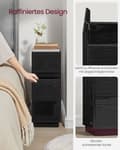 Miniatyrbillede 5 af 7: Rootz Ebony Black Sengeborde - Natborde - Træspånplader - MDF - 30cm x 25cm x 65cm - Sæt med 2 - Robust konstruktion